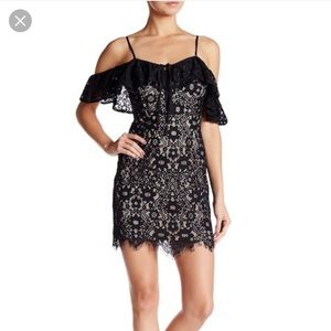 Jealous tomato cold shoulder lace dress